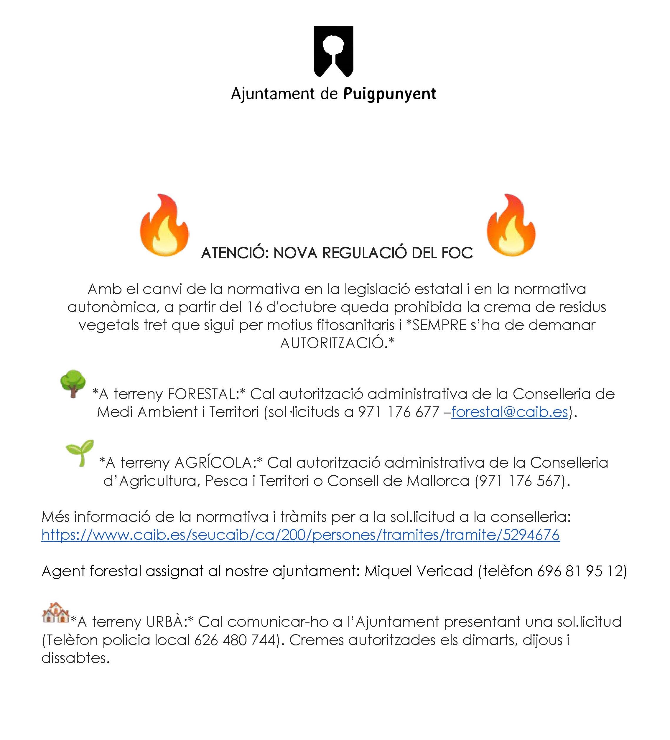 regulació foc