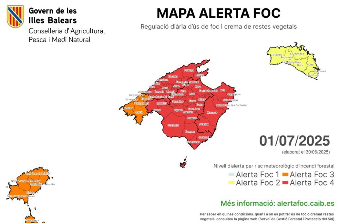 CARTELL MAPA ALERTA FOC
