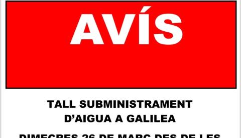 tall aigua galilea
