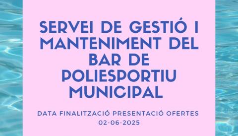 servei bar de poliesportiu municipal